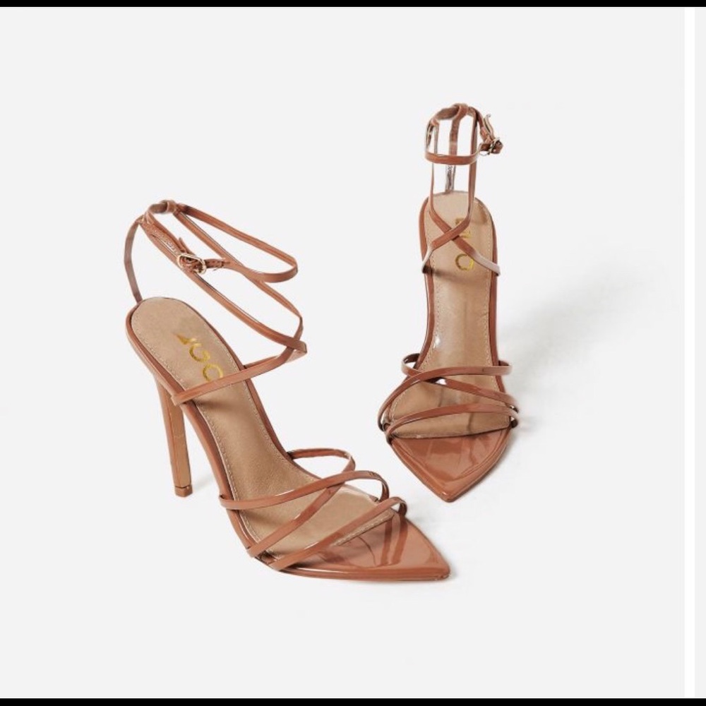 Kaia Pointed Barely There Heels-Mocha